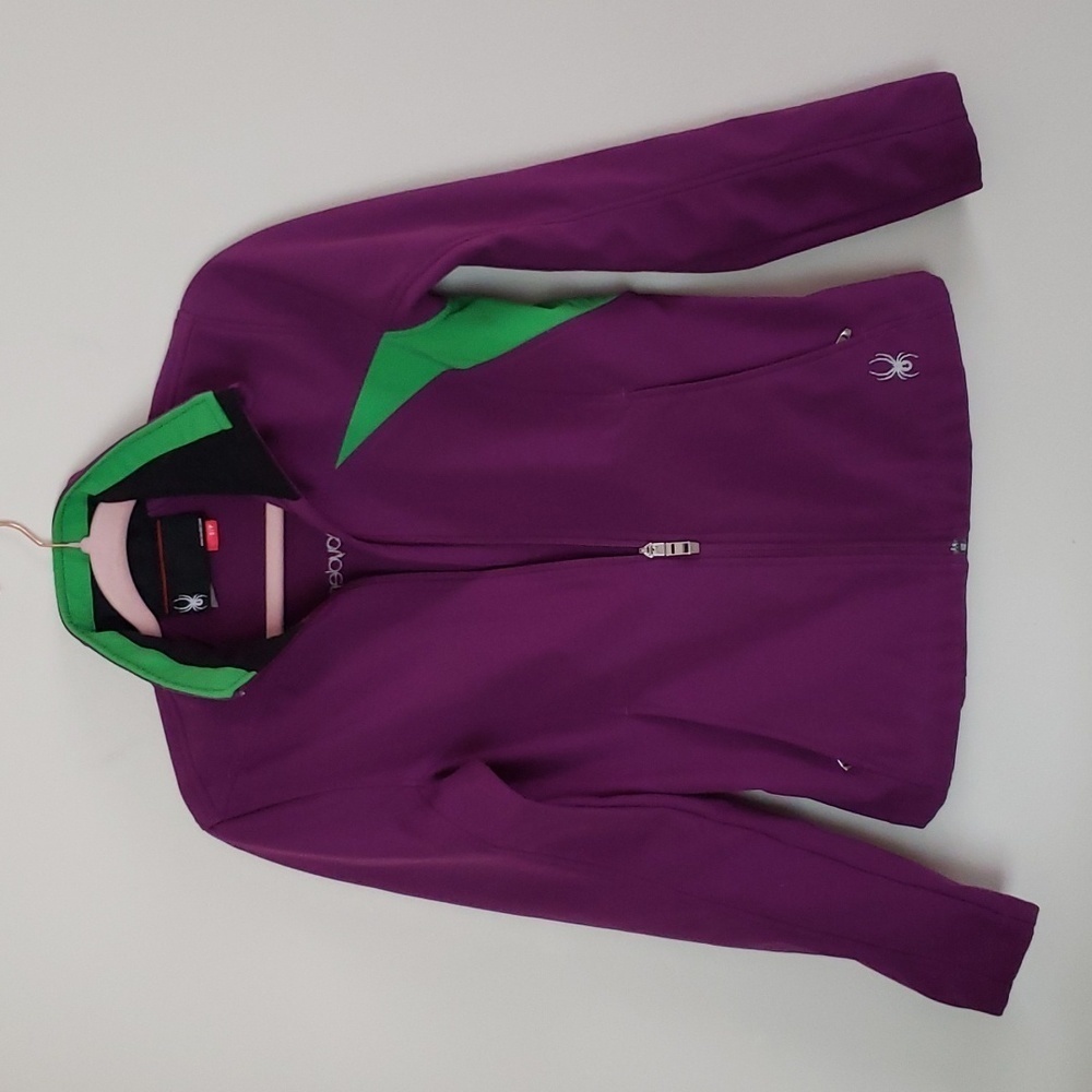 Spyder fleece full zip up jacket, snowboard gear, layering, women's size small.